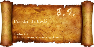 Bunda István névjegykártya